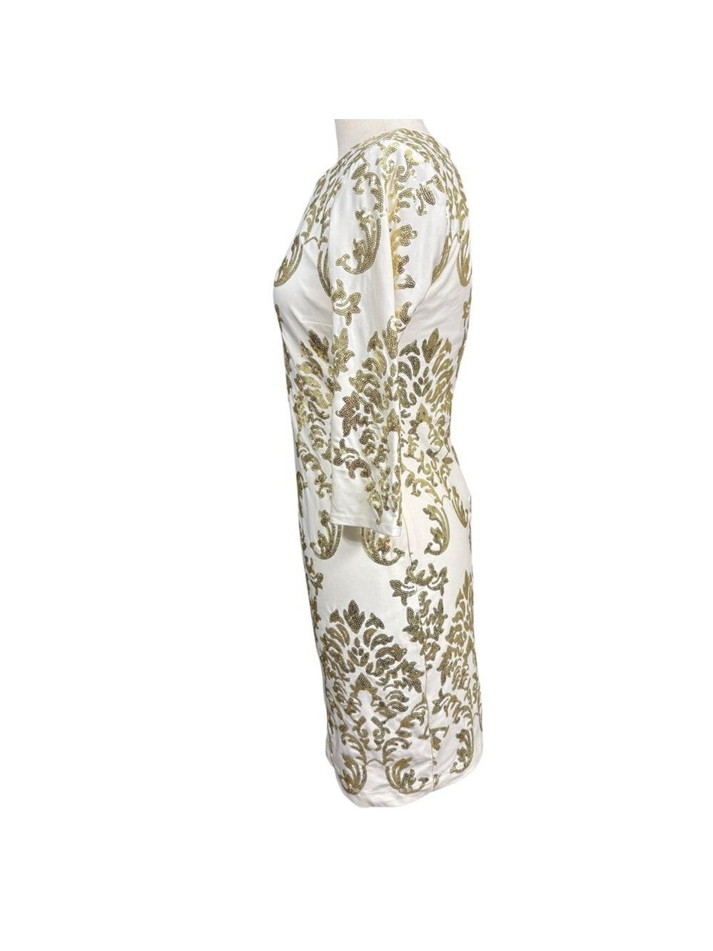 B Darlin White Sequin Dress Size 9/10 Long Sleeve Cocktail - Picture 7 of 9
